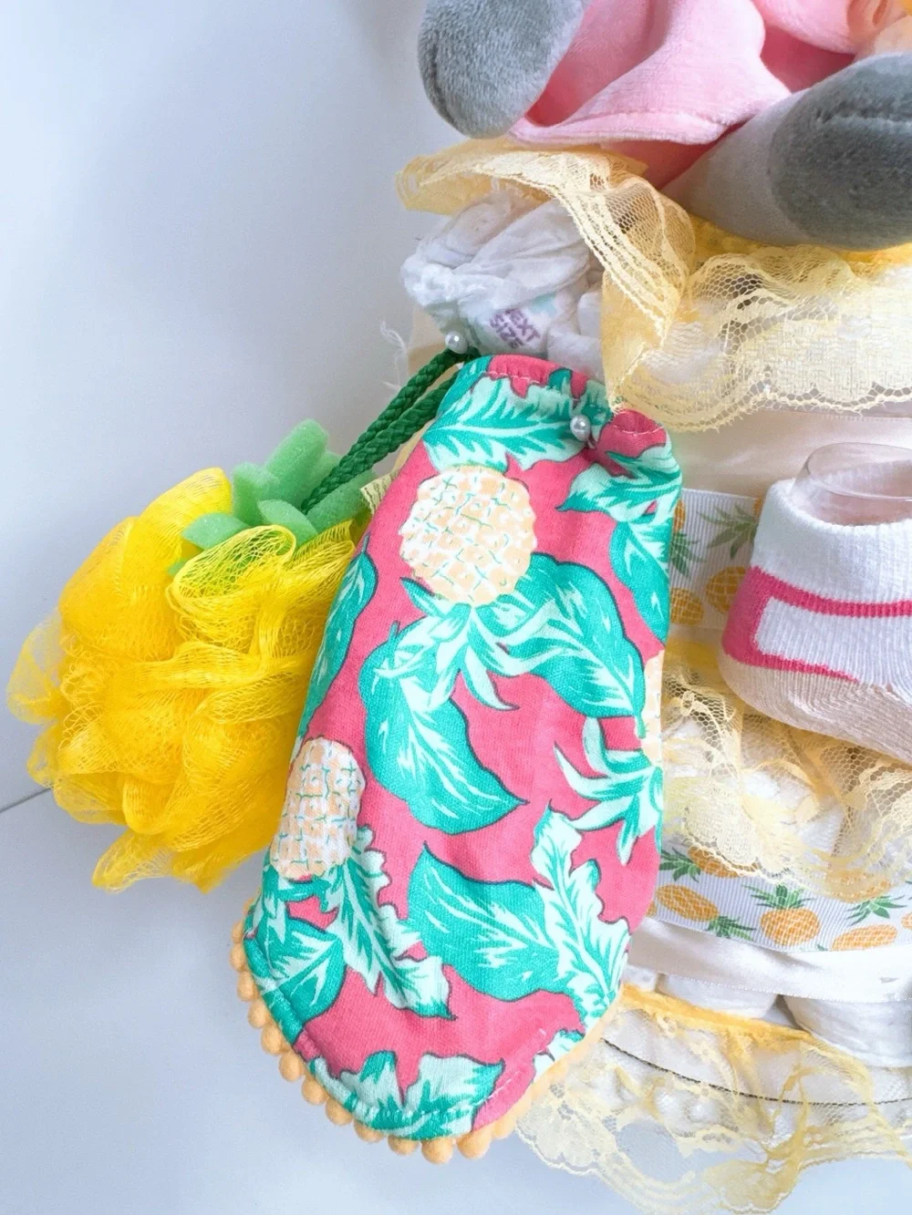 Pineapple Diaper Cake, Cat Diaper Cake, Fruit Theme